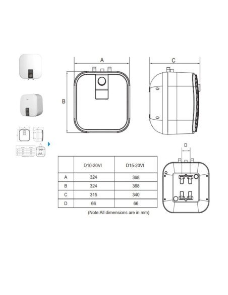 CHAUFFE EAU ELECTRIQUE MIDEA 2000W 30L PRO "Sans installation"