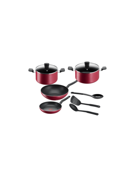 BATTERIE DE CUISINE TEFAL 9 PIÈCES SUPER COOK ROUGE